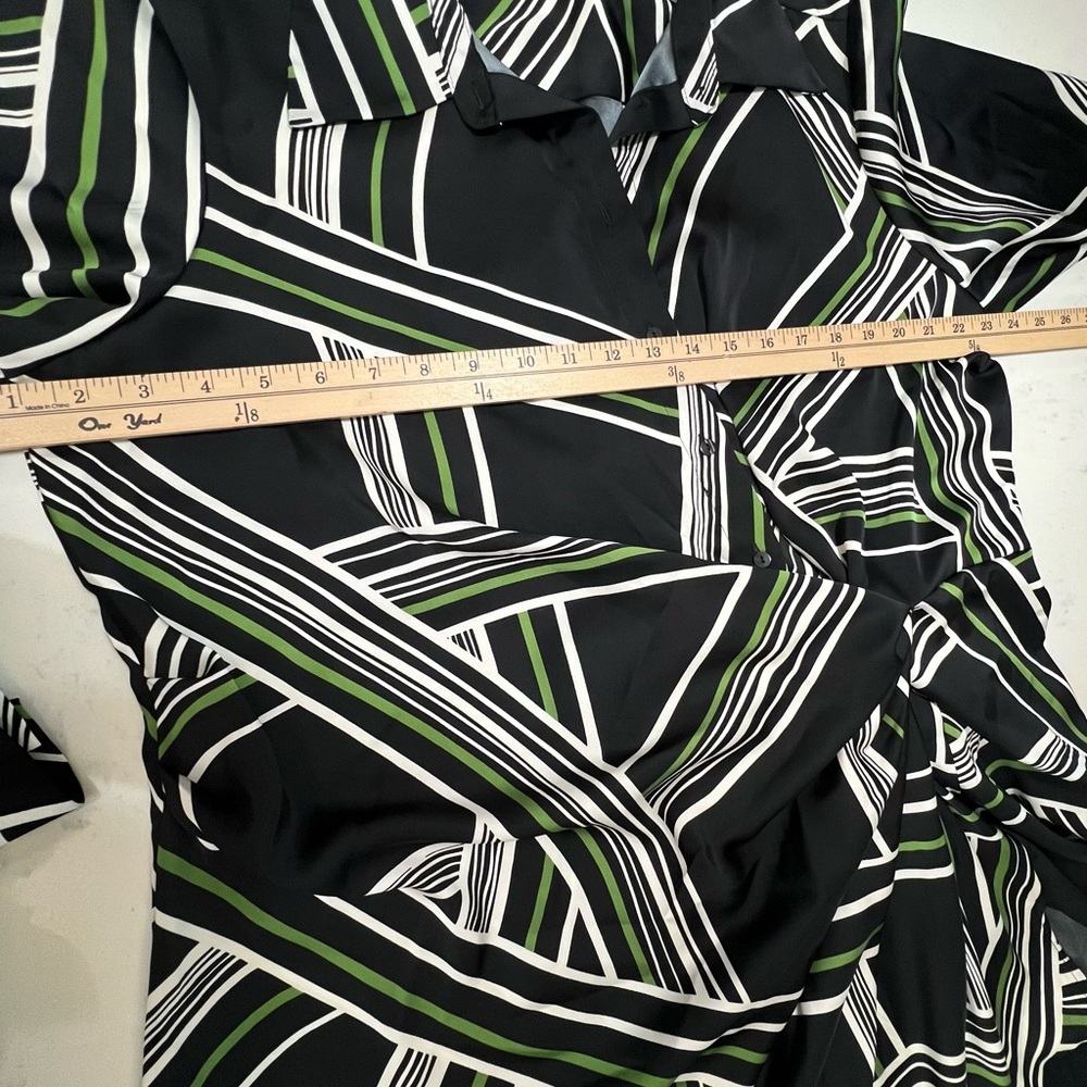 Worthington Black and Green Patterned Dress - Picture 8 of 10